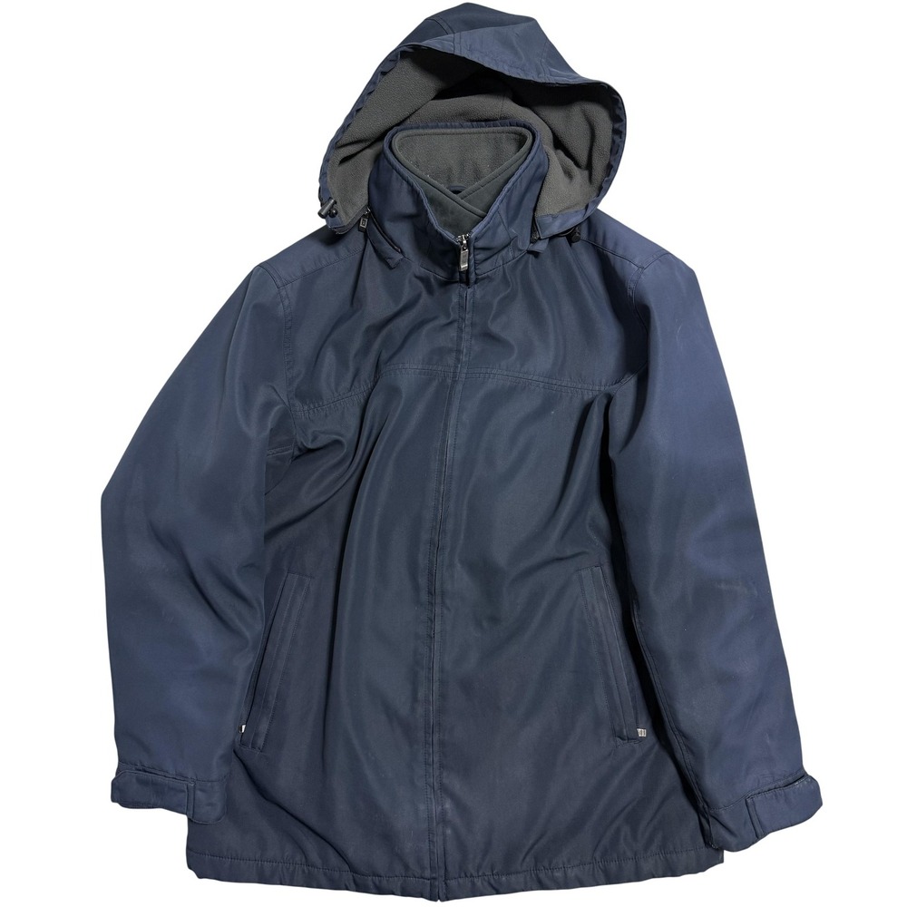 Weatherproof Jacket Mens Large Blue‎ Hooded Fleece Lined Insulated Coat